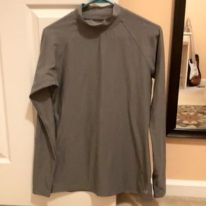 GREY BODY TIGHT ATHLETIC LONGSLEEVE w/ MOCKNECK